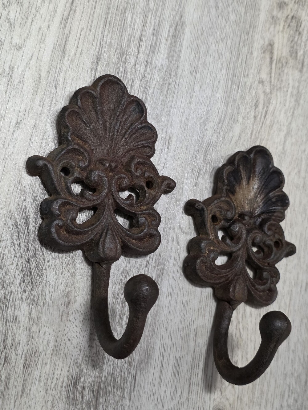 2 Heavy Iron Hooks for clothes, towel etc..